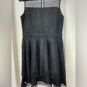 Glamour Black and silver A-Line Midi Dress